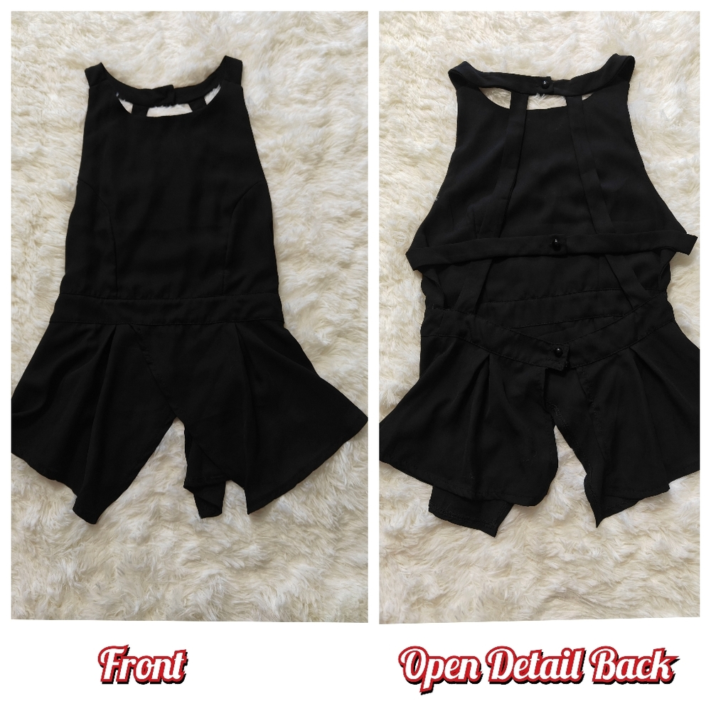 3for20🤍 Chic Black Women's Open Back Top